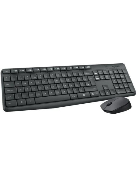 Teclado y ratón inalámbricos logitech mk235 - 2.4ghz - alcance 10 metros -  nano receptor usb - teclado 2xaaa - ratón 1xaa - 