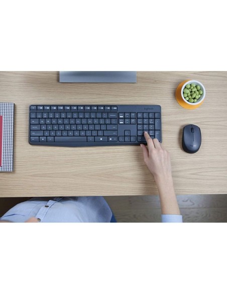 Teclado y ratón inalámbricos logitech mk235 - 2.4ghz - alcance 10 metros -  nano receptor usb - teclado 2xaaa - ratón 1xaa - 