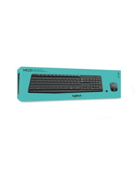 Teclado y ratón inalámbricos logitech mk235 - 2.4ghz - alcance 10 metros -  nano receptor usb - teclado 2xaaa - ratón 1xaa - 
