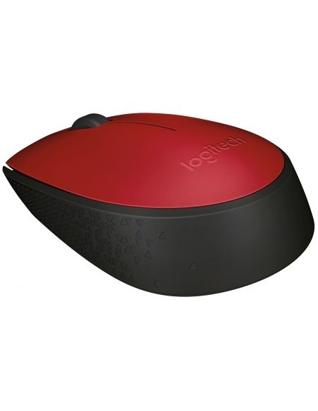 Ratón inalámbrico logitech m171 rojo - 2.4ghz - nano receptor usb - diseño ambidiestro - 1xaa
