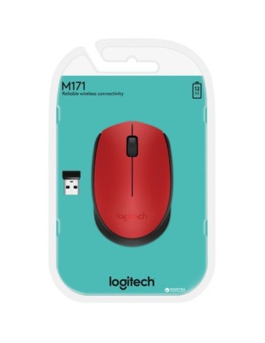 Ratón inalámbrico logitech m171 rojo - 2.4ghz -...