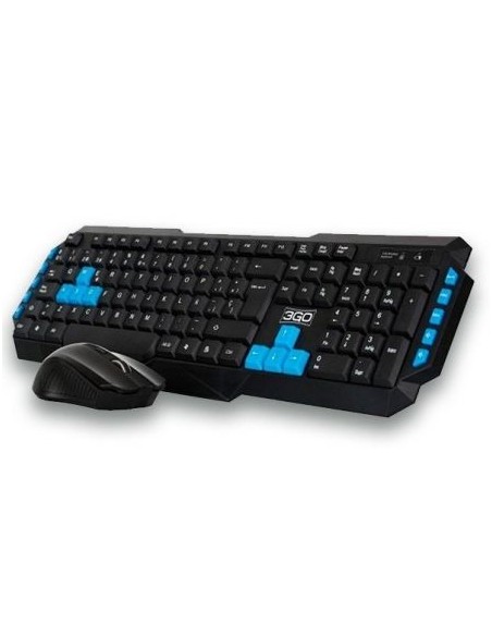 Teclado y ratón inalámbricos 3go combodrilew2 -105 teclas + 10 multimedia - ratón 3 botones 1000dpi - 2.4ghz - win/mac