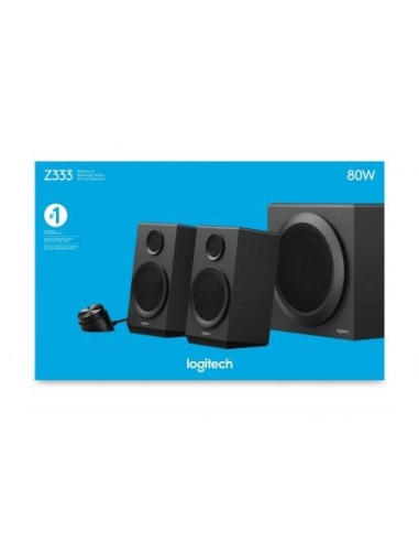 Altavoces 2.1 logitech z333 - 40w rms (satelites 2*8w + subwoofer 24w)  - entrada 3.5mm - entrada rca - toma auriculares