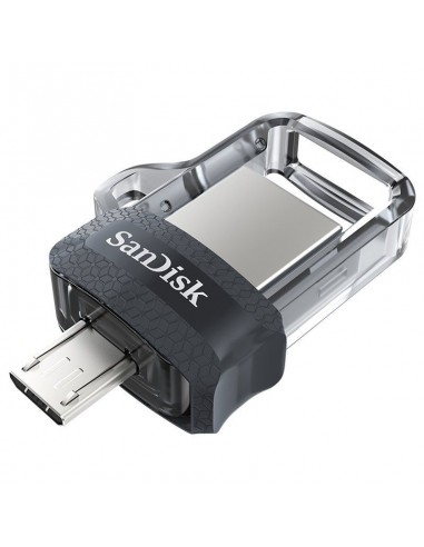 Pendrive sandisk dual m3.0 ultra - 16gb - conectores usb-a y microusb - 130mb/s lectura - usb 3.0