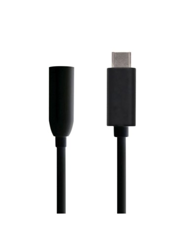 Adaptador usb tipo-c a audio aisens a109-0348 - conectores usb tipo-c macho / jack 3.5 hembra - negro - 15cm