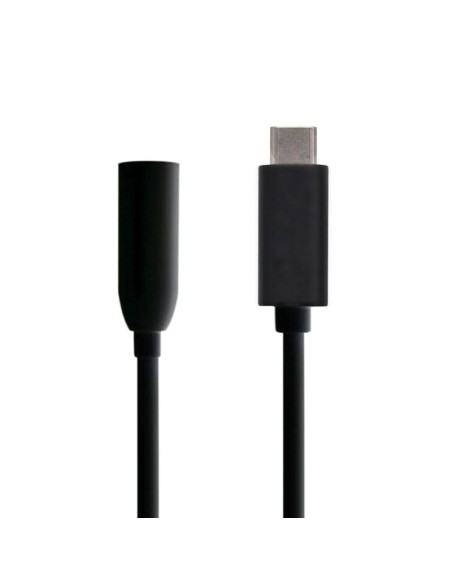 Adaptador usb tipo-c a audio aisens a109-0348 - conectores usb tipo-c macho / jack 3.5 hembra - negro - 15cm