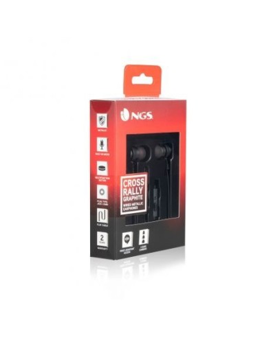 Auriculares intrauditivos ngs cross rally graphite - drivers 9mm -  tecnología voz assistant - 20-20hz - 95db - jack 3.5mm - 