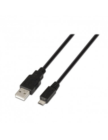 Cable usb 2.0 aisens a101-0028 - conectores usb tipo a macho/microusb tipo b macho - 1.8m - negro