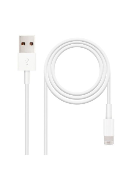 Cable lightning a usb 2.0 nanocable 10.10.0402 - conectores lightning macho/ usb tipo a macho - 2m - blanco