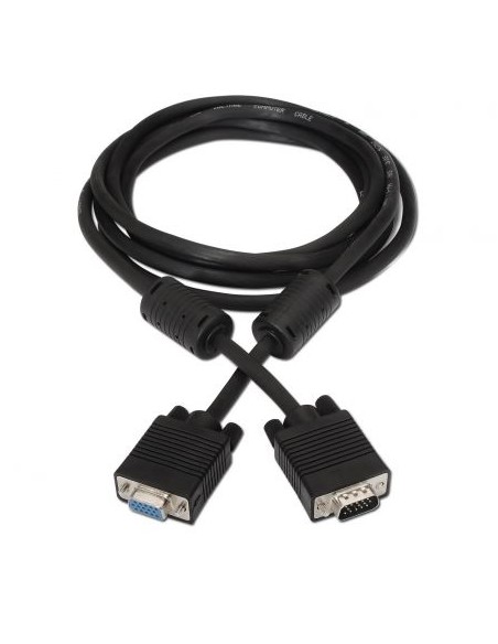 Cable svga con ferrita aisens a113-0079 - conectores tipo d-sub hdb15 macho/ tipo d d-sub hdb15 hembra - doble apantallado - 3m 