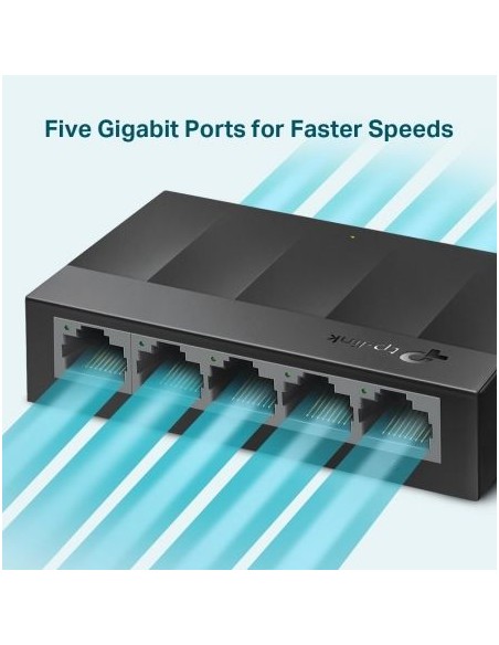 Switch tp-link ls1005g - 5 puertos rj45 10/100/1000 - negociación automatica - carcasa de plástico - green tech para ahorro de 