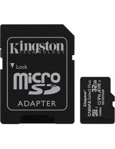 Tarjeta microsd hc 32gb + adaptador kingston canvas...