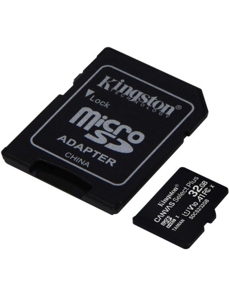 Tarjeta microsd hc 32gb + adaptador kingston canvas select plus - clase 10 - 100mb/s