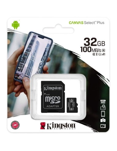Tarjeta microsd hc 32gb + adaptador kingston...