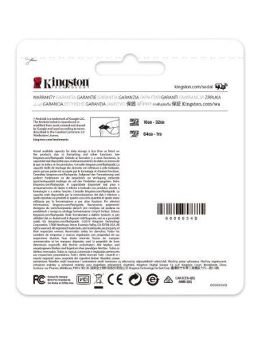 Tarjeta microsd xc 64gb + adaptador kingston...
