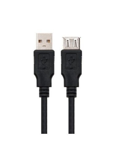 Cable alargador usb 2.0 nanocable 10.01.0202-bk - conectores tipo a macho / tipo a hembra - 1m - negro