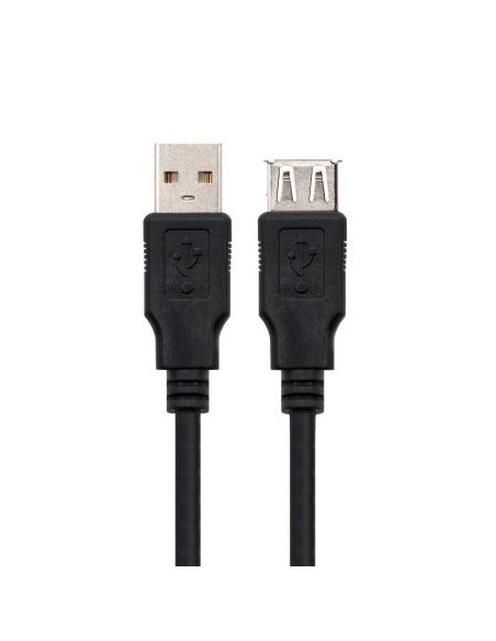 Cable alargador usb 2.0 nanocable 10.01.0202-bk - conectores tipo a macho / tipo a hembra - 1m - negro