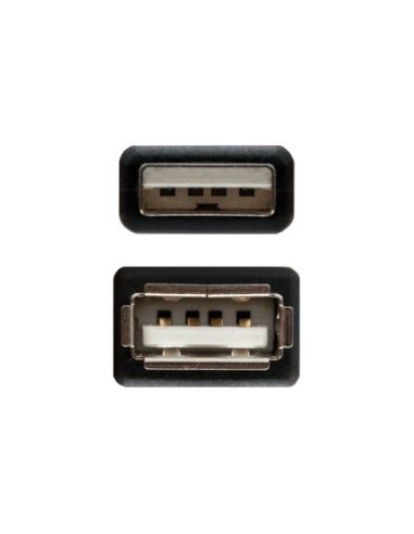Cable alargador usb 2.0 nanocable 10.01.0202-bk - conectores tipo a macho / tipo a hembra - 1m - negro