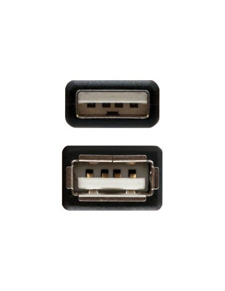 Cable alargador usb 2.0 nanocable 10.01.0202-bk - conectores tipo a macho / tipo a hembra - 1m - negro