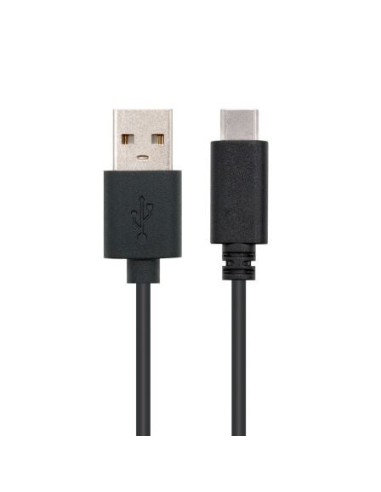 Cable usb 2.0 nanocable 10.01.2101 - conectores usb tipo-c/m-a/m - 3a - 1.0m - negro