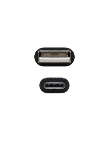 Cable usb 2.0 nanocable 10.01.2101 - conectores usb tipo-c/m-a/m - 3a - 1.0m - negro