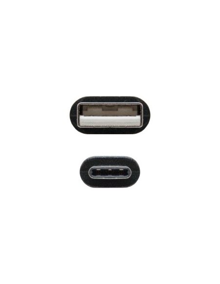Cable usb 2.0 nanocable 10.01.2101 - conectores usb tipo-c/m-a/m - 3a - 1.0m - negro