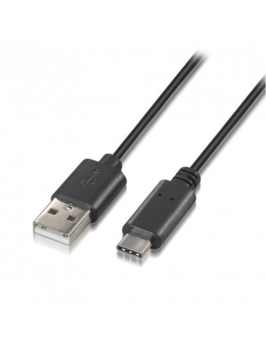 Cable usb 2.0 aisens a107-0050 - conectores usb tipo-c macho / usb tipo a macho - 3a - 0.5m - negro