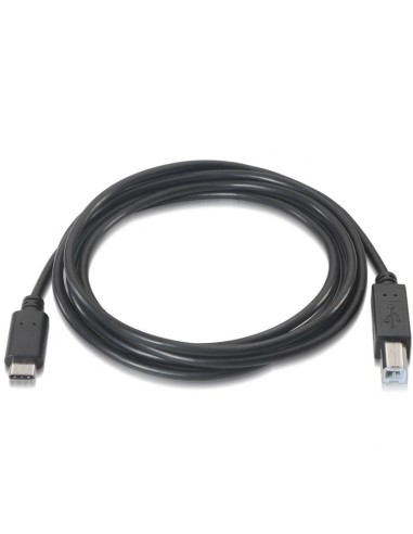 Cable usb 2.0 impresora aisens a107-0053 - conectores usb tipo-c macho/ usb tipo b macho - 1m - negro