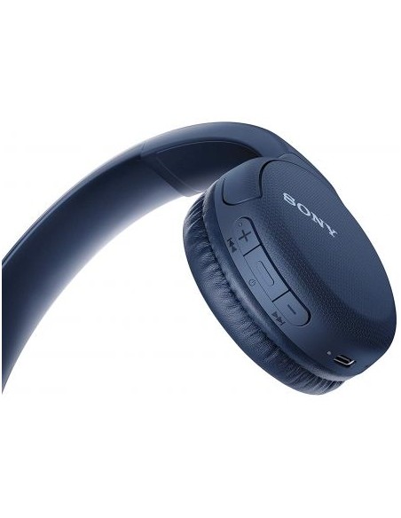 Auriculares bluetooth sony ch510 azules - bt5.0 - drivers 30mm - compatible asistentes de voz - usb tipo-c - función manos 
