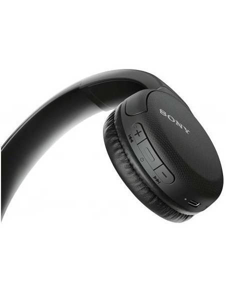 Auriculares bluetooth sony ch510 negros - bt5.0 - drivers 30mm - compatible asistentes de voz - usb tipo-c - función manos 