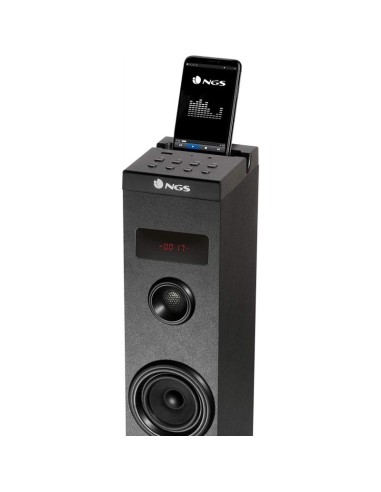 Torre de sonido ngs sky charm - 50w - bt - fm - usb/aux in/optica - pantalla led - carcasa madera - mando a distancia