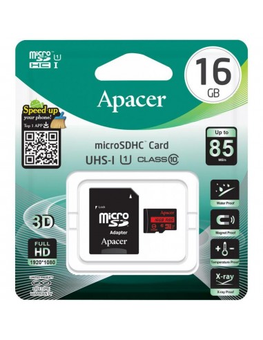 Apacer microsdhc uhs-i u1 class10 memoria flash 16 gb clase 10