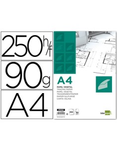 CI | Papel dibujo liderpapel 210x297mm 90g/m2 vegetal