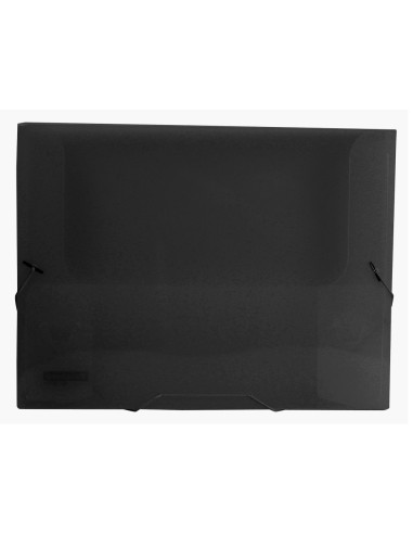 CI | Carpeta liderpapel portadocumentos gomas 36935 polipropileno din a4 negra transparente -lomo 25 mm