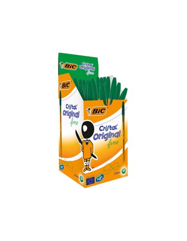 CI | Boligrafo bic cristal punta fina verde