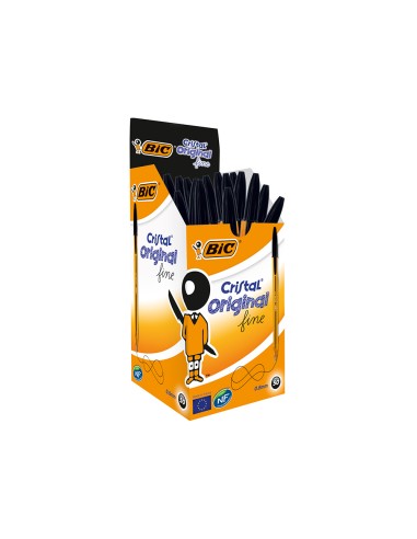 CI | Boligrafo bic cristal punta fina negro