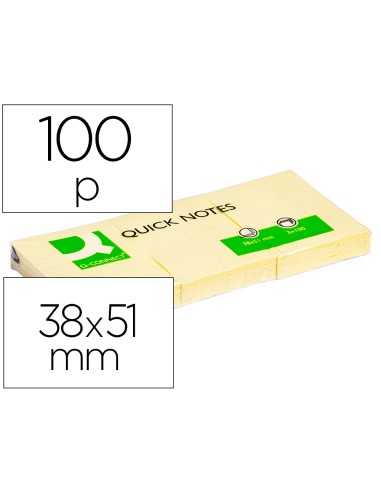 CI | Bloc de notas adhesivas quita y pon q-connect 38x51 mm con 100 hojas