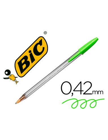 CI | Boligrafo bic cristal fun verde lima punta 1,6 mm