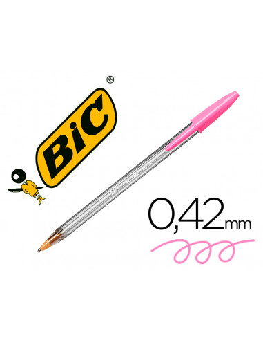 CI | Boligrafo bic cristal fun rosa punta 1,6 mm