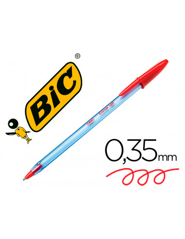 CI | Boligrafo bic cristal soft rojo punta de 1,2 mm