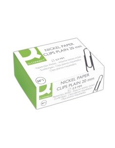 CI | Clips niquelados q-connect nº1 20 mm caja de 100 2