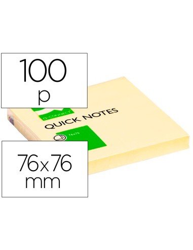 CI | Bloc de notas adhesivas quita y pon q-connect 76x76 mm con 100 hojas