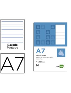 CI | Bloc notas liderpapel horizontal a7 80 hojas 60g/m2...