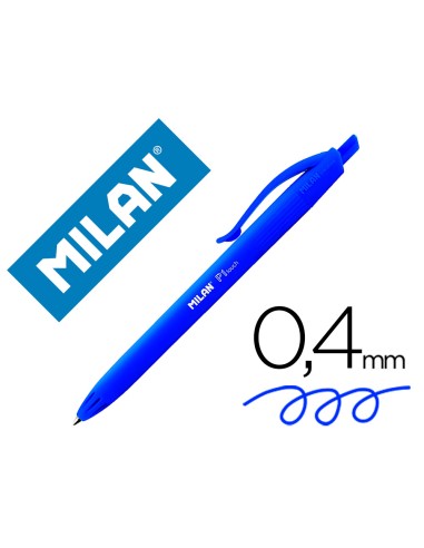 CI | Boligrafo milan p1 retractil 1 mm touch azul