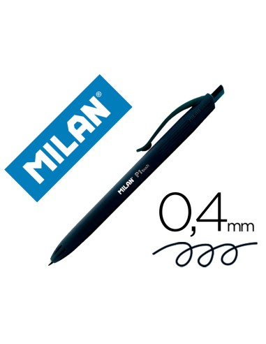 CI | Boligrafo milan p1 retractil 1 mm touch negro