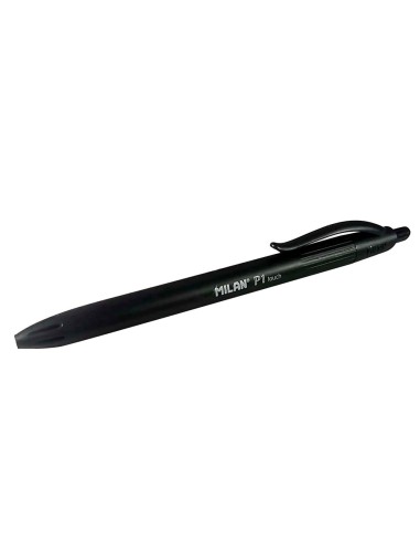 CI | Boligrafo milan p1 retractil 1 mm touch negro
