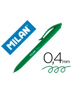 CI | Boligrafo milan p1 retractil 1 mm touch verde