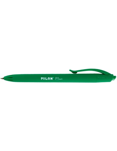 CI | Boligrafo milan p1 retractil 1 mm touch verde