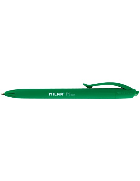CI | Boligrafo milan p1 retractil 1 mm touch verde