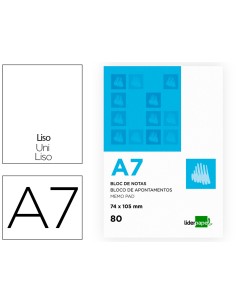 CI | Bloc notas liderpapel liso a7 80 hojas 60g/m2 perforado 2
